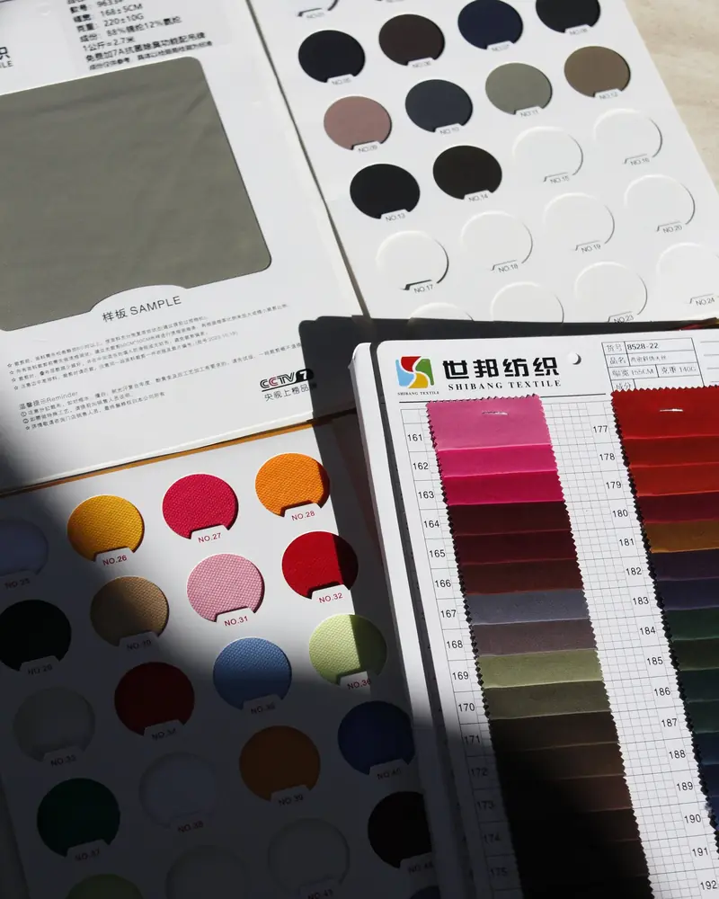 Fabric swatch books and colour cards